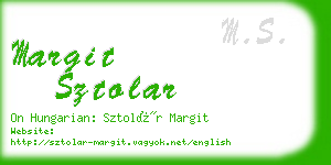 margit sztolar business card